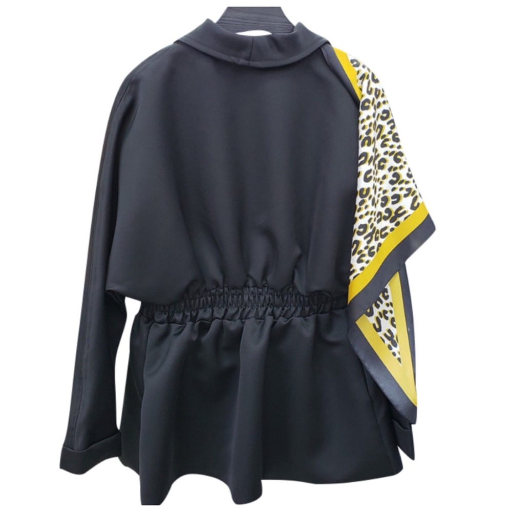 Black Silk Scarf Jacket Small Medium - Picture 6 of 9